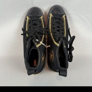 Converse Black and Gold High-Top Sneakers